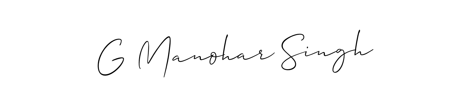 Make a beautiful signature design for name G Manohar Singh. With this signature (Allison_Script) style, you can create a handwritten signature for free. G Manohar Singh signature style 2 images and pictures png