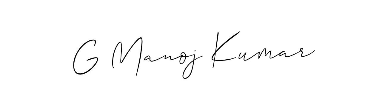 Use a signature maker to create a handwritten signature online. With this signature software, you can design (Allison_Script) your own signature for name G Manoj Kumar. G Manoj Kumar signature style 2 images and pictures png