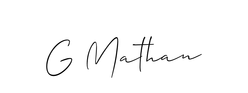 You should practise on your own different ways (Allison_Script) to write your name (G Mathan) in signature. don't let someone else do it for you. G Mathan signature style 2 images and pictures png