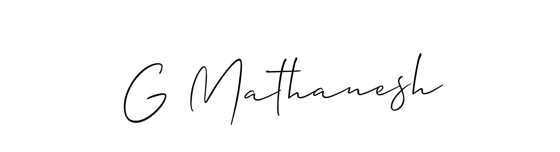 How to make G Mathanesh signature? Allison_Script is a professional autograph style. Create handwritten signature for G Mathanesh name. G Mathanesh signature style 2 images and pictures png