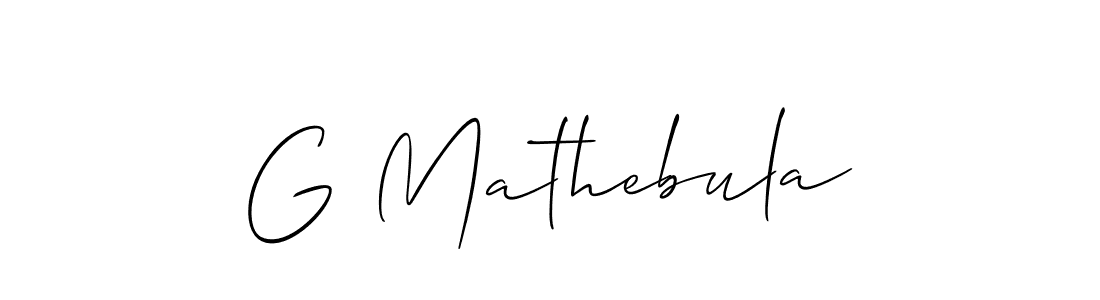 Make a beautiful signature design for name G Mathebula. With this signature (Allison_Script) style, you can create a handwritten signature for free. G Mathebula signature style 2 images and pictures png