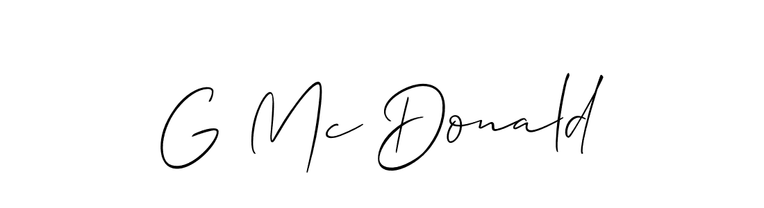 Make a beautiful signature design for name G Mc Donald. With this signature (Allison_Script) style, you can create a handwritten signature for free. G Mc Donald signature style 2 images and pictures png