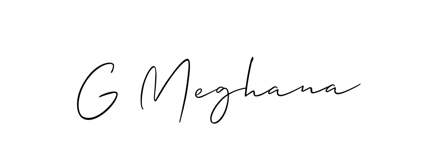 How to make G Meghana signature? Allison_Script is a professional autograph style. Create handwritten signature for G Meghana name. G Meghana signature style 2 images and pictures png
