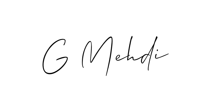 if you are searching for the best signature style for your name G Mehdi. so please give up your signature search. here we have designed multiple signature styles  using Allison_Script. G Mehdi signature style 2 images and pictures png