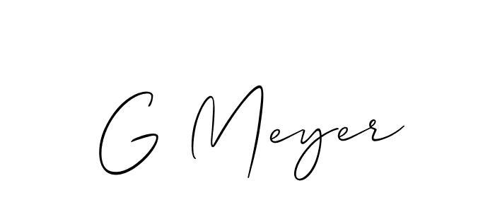 It looks lik you need a new signature style for name G Meyer. Design unique handwritten (Allison_Script) signature with our free signature maker in just a few clicks. G Meyer signature style 2 images and pictures png