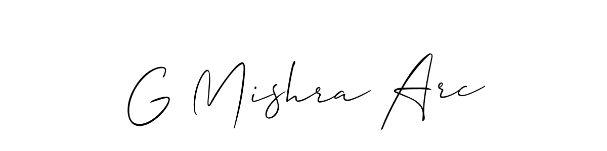 Create a beautiful signature design for name G Mishra Arc. With this signature (Allison_Script) fonts, you can make a handwritten signature for free. G Mishra Arc signature style 2 images and pictures png