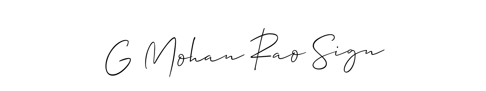 How to make G Mohan Rao Sign name signature. Use Allison_Script style for creating short signs online. This is the latest handwritten sign. G Mohan Rao Sign signature style 2 images and pictures png