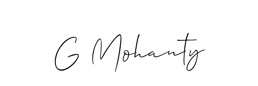 Use a signature maker to create a handwritten signature online. With this signature software, you can design (Allison_Script) your own signature for name G Mohanty. G Mohanty signature style 2 images and pictures png