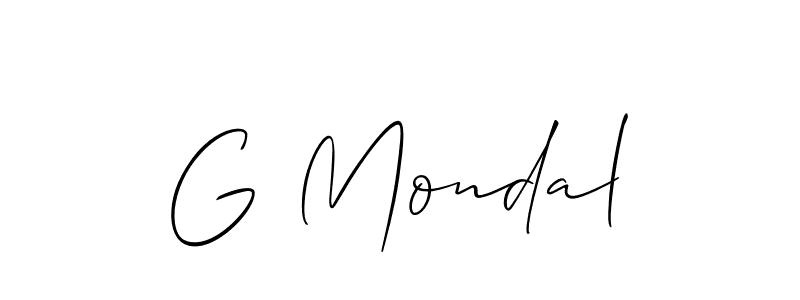 How to make G Mondal name signature. Use Allison_Script style for creating short signs online. This is the latest handwritten sign. G Mondal signature style 2 images and pictures png