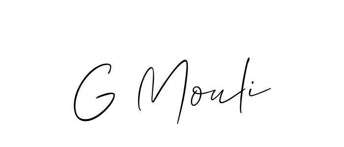 if you are searching for the best signature style for your name G Mouli. so please give up your signature search. here we have designed multiple signature styles  using Allison_Script. G Mouli signature style 2 images and pictures png