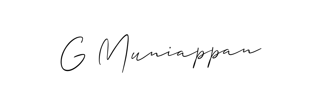 Also we have G Muniappan name is the best signature style. Create professional handwritten signature collection using Allison_Script autograph style. G Muniappan signature style 2 images and pictures png