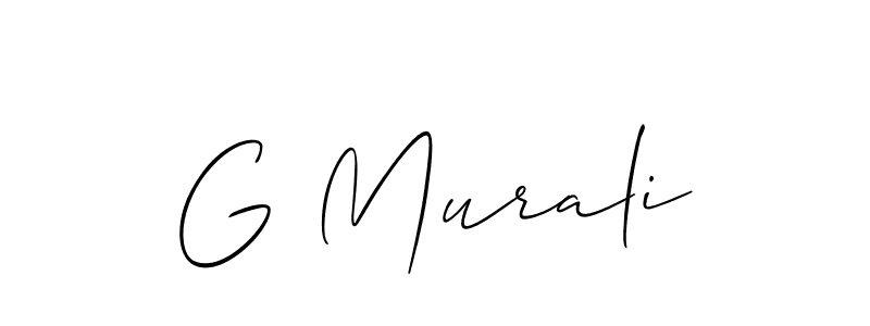 G Murali stylish signature style. Best Handwritten Sign (Allison_Script) for my name. Handwritten Signature Collection Ideas for my name G Murali. G Murali signature style 2 images and pictures png