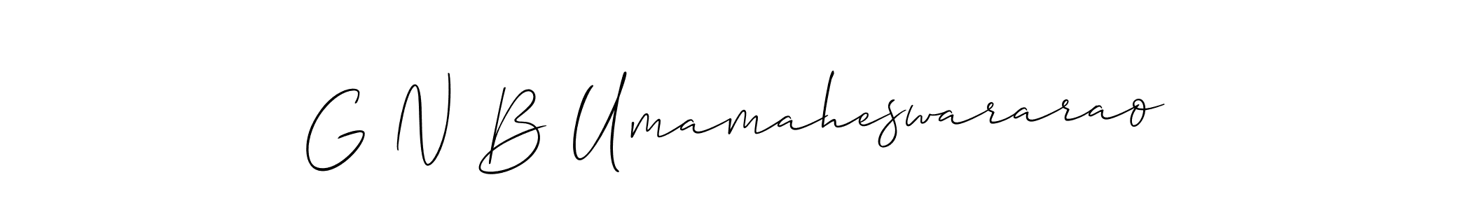 Make a beautiful signature design for name G N B Umamaheswararao. With this signature (Allison_Script) style, you can create a handwritten signature for free. G N B Umamaheswararao signature style 2 images and pictures png