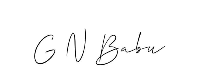 Make a beautiful signature design for name G N Babu. With this signature (Allison_Script) style, you can create a handwritten signature for free. G N Babu signature style 2 images and pictures png