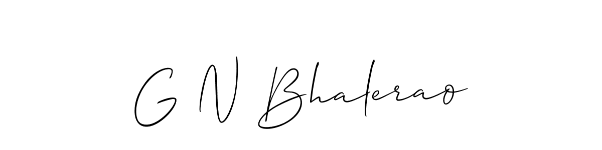 The best way (Allison_Script) to make a short signature is to pick only two or three words in your name. The name G N Bhalerao include a total of six letters. For converting this name. G N Bhalerao signature style 2 images and pictures png