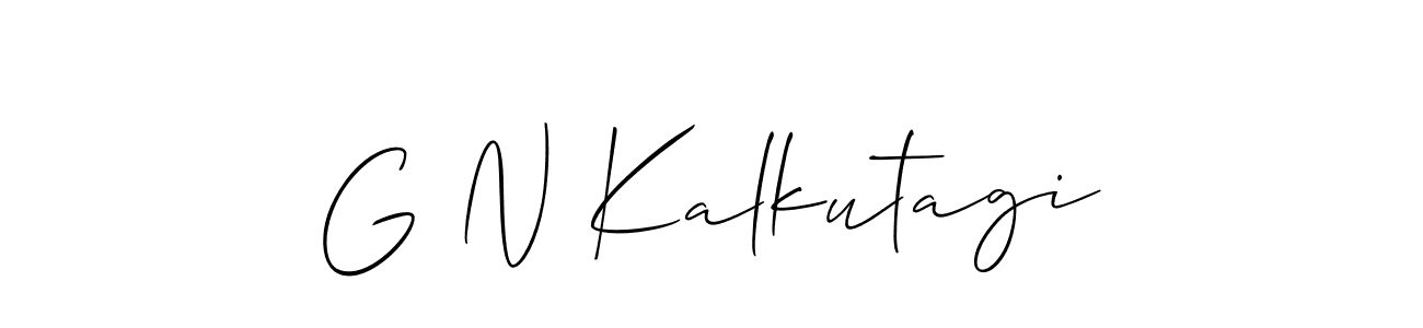 You should practise on your own different ways (Allison_Script) to write your name (G N Kalkutagi) in signature. don't let someone else do it for you. G N Kalkutagi signature style 2 images and pictures png
