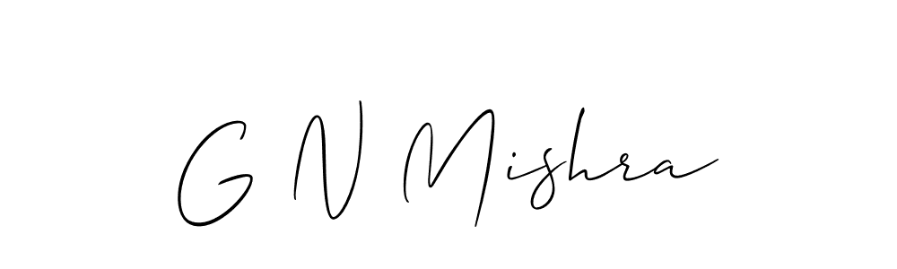 Create a beautiful signature design for name G N Mishra. With this signature (Allison_Script) fonts, you can make a handwritten signature for free. G N Mishra signature style 2 images and pictures png