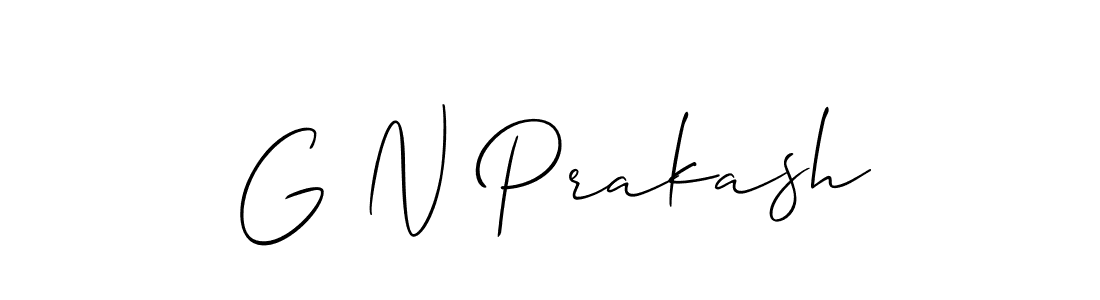 if you are searching for the best signature style for your name G N Prakash. so please give up your signature search. here we have designed multiple signature styles  using Allison_Script. G N Prakash signature style 2 images and pictures png