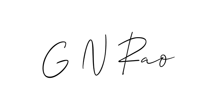 Use a signature maker to create a handwritten signature online. With this signature software, you can design (Allison_Script) your own signature for name G N Rao. G N Rao signature style 2 images and pictures png