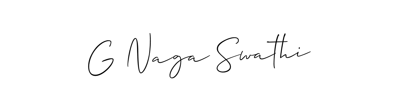 if you are searching for the best signature style for your name G Naga Swathi. so please give up your signature search. here we have designed multiple signature styles  using Allison_Script. G Naga Swathi signature style 2 images and pictures png