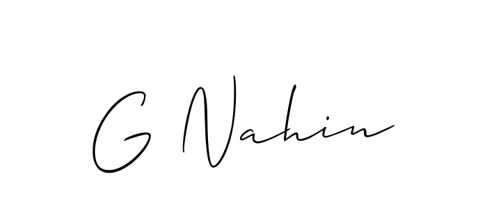 Also we have G Nahin name is the best signature style. Create professional handwritten signature collection using Allison_Script autograph style. G Nahin signature style 2 images and pictures png