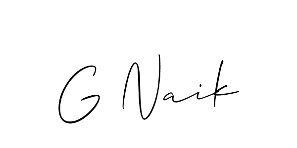 Use a signature maker to create a handwritten signature online. With this signature software, you can design (Allison_Script) your own signature for name G Naik. G Naik signature style 2 images and pictures png