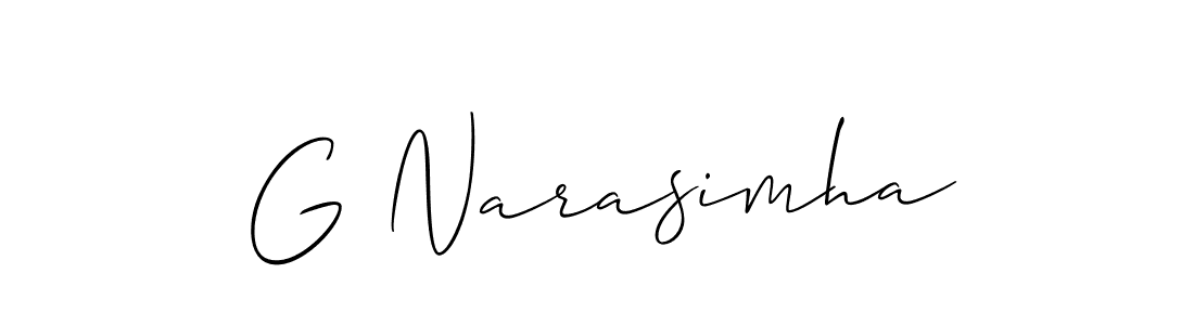 Design your own signature with our free online signature maker. With this signature software, you can create a handwritten (Allison_Script) signature for name G Narasimha. G Narasimha signature style 2 images and pictures png