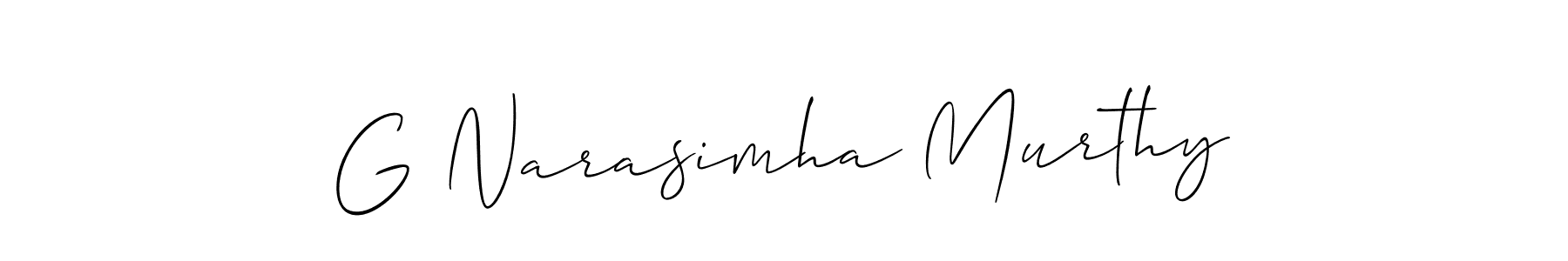 Create a beautiful signature design for name G Narasimha Murthy. With this signature (Allison_Script) fonts, you can make a handwritten signature for free. G Narasimha Murthy signature style 2 images and pictures png