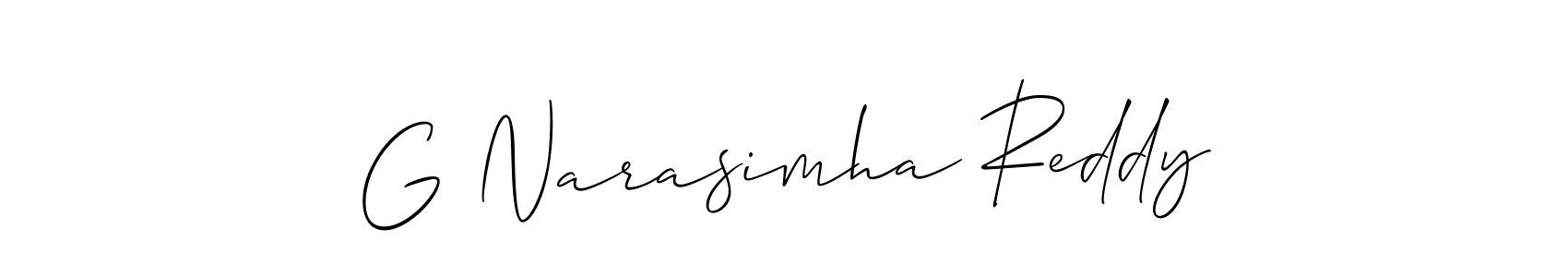 Allison_Script is a professional signature style that is perfect for those who want to add a touch of class to their signature. It is also a great choice for those who want to make their signature more unique. Get G Narasimha Reddy name to fancy signature for free. G Narasimha Reddy signature style 2 images and pictures png