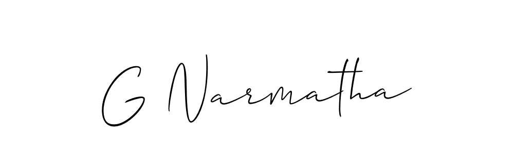 How to make G Narmatha signature? Allison_Script is a professional autograph style. Create handwritten signature for G Narmatha name. G Narmatha signature style 2 images and pictures png