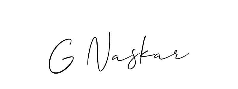 Use a signature maker to create a handwritten signature online. With this signature software, you can design (Allison_Script) your own signature for name G Naskar. G Naskar signature style 2 images and pictures png