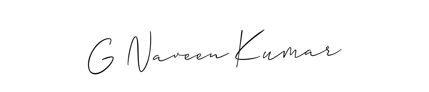 if you are searching for the best signature style for your name G Naveen Kumar. so please give up your signature search. here we have designed multiple signature styles  using Allison_Script. G Naveen Kumar signature style 2 images and pictures png