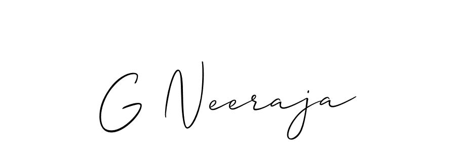 Use a signature maker to create a handwritten signature online. With this signature software, you can design (Allison_Script) your own signature for name G Neeraja. G Neeraja signature style 2 images and pictures png