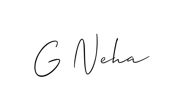 Use a signature maker to create a handwritten signature online. With this signature software, you can design (Allison_Script) your own signature for name G Neha. G Neha signature style 2 images and pictures png