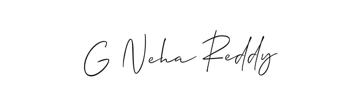if you are searching for the best signature style for your name G Neha Reddy. so please give up your signature search. here we have designed multiple signature styles  using Allison_Script. G Neha Reddy signature style 2 images and pictures png