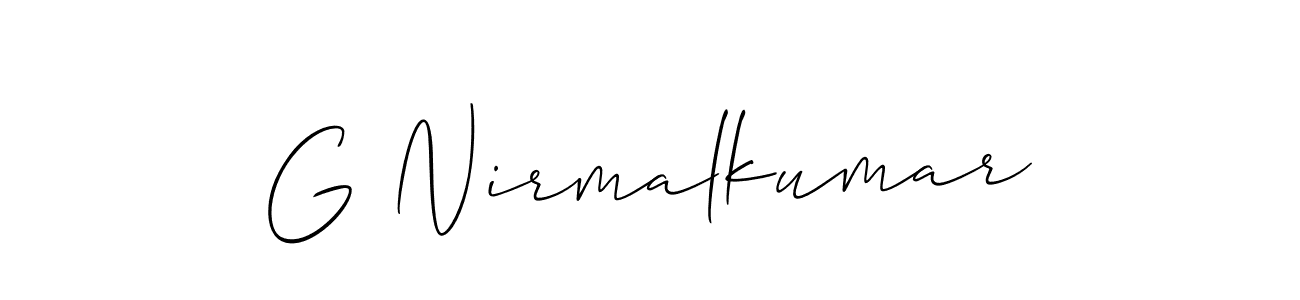 Similarly Allison_Script is the best handwritten signature design. Signature creator online .You can use it as an online autograph creator for name G Nirmalkumar. G Nirmalkumar signature style 2 images and pictures png