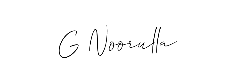 It looks lik you need a new signature style for name G Noorulla. Design unique handwritten (Allison_Script) signature with our free signature maker in just a few clicks. G Noorulla signature style 2 images and pictures png
