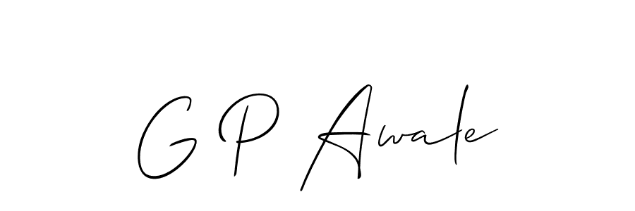 Create a beautiful signature design for name G P Awale. With this signature (Allison_Script) fonts, you can make a handwritten signature for free. G P Awale signature style 2 images and pictures png