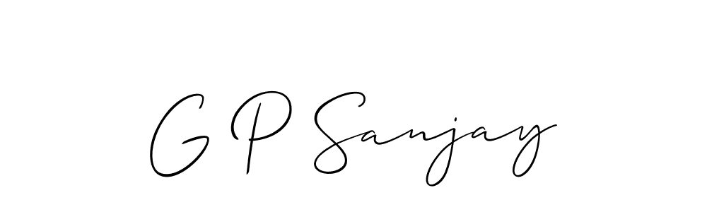 Make a beautiful signature design for name G P Sanjay. With this signature (Allison_Script) style, you can create a handwritten signature for free. G P Sanjay signature style 2 images and pictures png