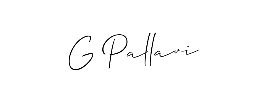The best way (Allison_Script) to make a short signature is to pick only two or three words in your name. The name G Pallavi include a total of six letters. For converting this name. G Pallavi signature style 2 images and pictures png