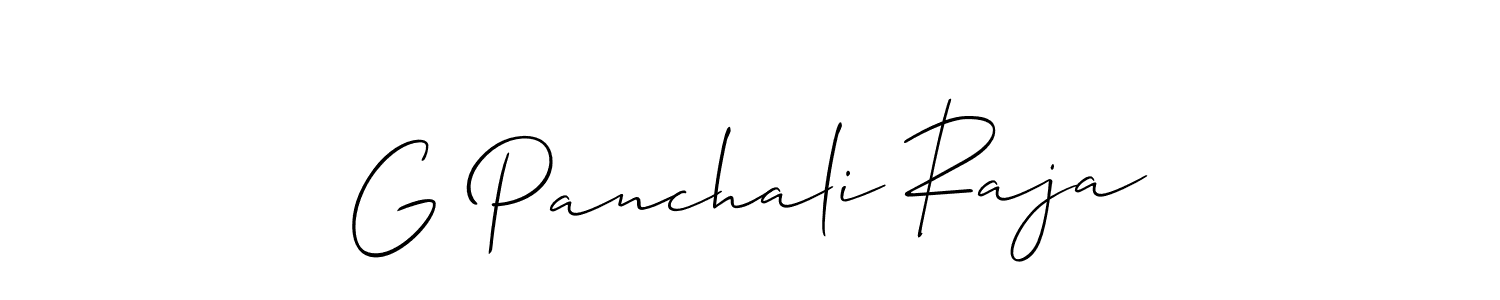 Create a beautiful signature design for name G Panchali Raja. With this signature (Allison_Script) fonts, you can make a handwritten signature for free. G Panchali Raja signature style 2 images and pictures png