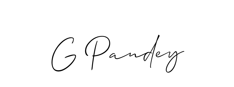 How to make G Pandey signature? Allison_Script is a professional autograph style. Create handwritten signature for G Pandey name. G Pandey signature style 2 images and pictures png