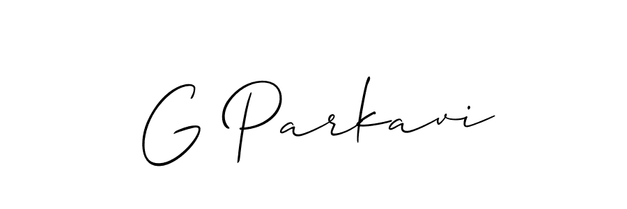 Also You can easily find your signature by using the search form. We will create G Parkavi name handwritten signature images for you free of cost using Allison_Script sign style. G Parkavi signature style 2 images and pictures png