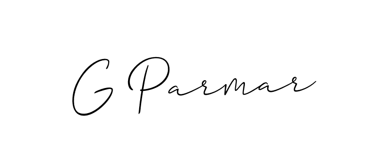 Also You can easily find your signature by using the search form. We will create G Parmar name handwritten signature images for you free of cost using Allison_Script sign style. G Parmar signature style 2 images and pictures png