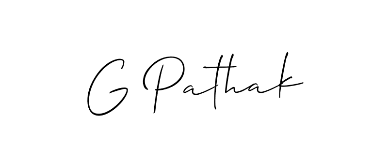 You should practise on your own different ways (Allison_Script) to write your name (G Pathak) in signature. don't let someone else do it for you. G Pathak signature style 2 images and pictures png