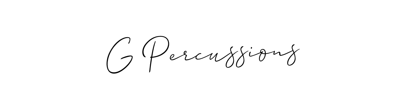 Also we have G Percussions name is the best signature style. Create professional handwritten signature collection using Allison_Script autograph style. G Percussions signature style 2 images and pictures png