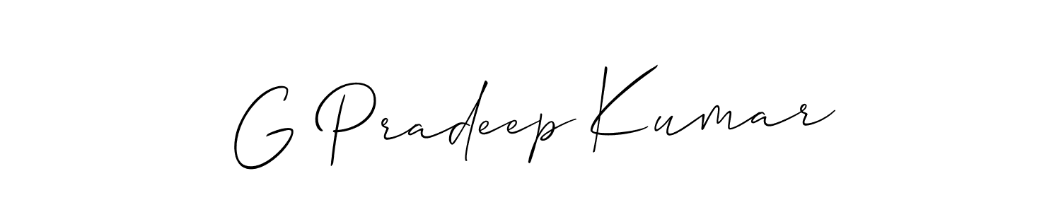 This is the best signature style for the G Pradeep Kumar name. Also you like these signature font (Allison_Script). Mix name signature. G Pradeep Kumar signature style 2 images and pictures png