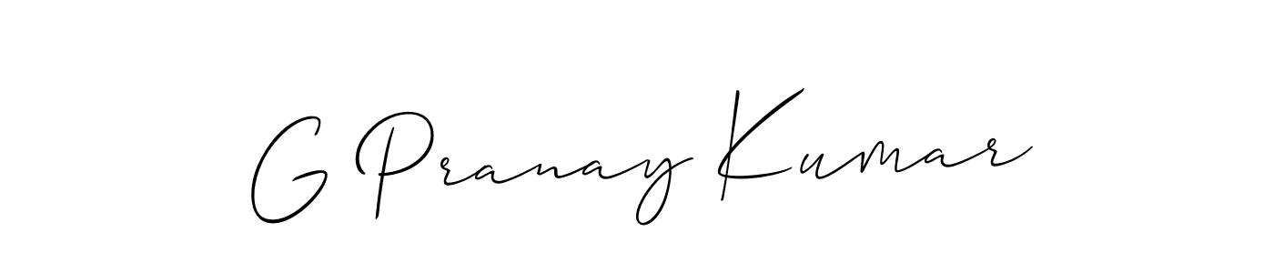 G Pranay Kumar stylish signature style. Best Handwritten Sign (Allison_Script) for my name. Handwritten Signature Collection Ideas for my name G Pranay Kumar. G Pranay Kumar signature style 2 images and pictures png