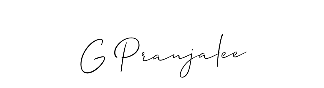 Design your own signature with our free online signature maker. With this signature software, you can create a handwritten (Allison_Script) signature for name G Pranjalee. G Pranjalee signature style 2 images and pictures png