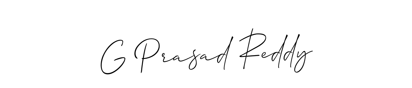 The best way (Allison_Script) to make a short signature is to pick only two or three words in your name. The name G Prasad Reddy include a total of six letters. For converting this name. G Prasad Reddy signature style 2 images and pictures png